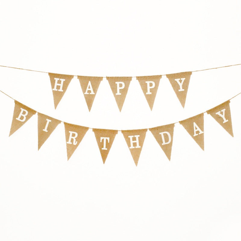 Linen Triangle Birthday Banner