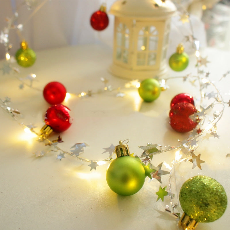 Christmas Ornament Star Light - Green Red