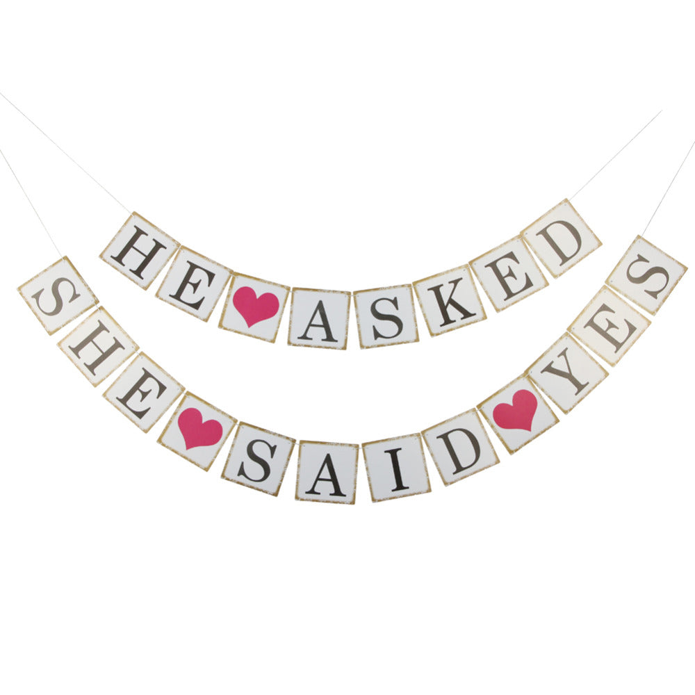 He asked She Said Yes Card Banner