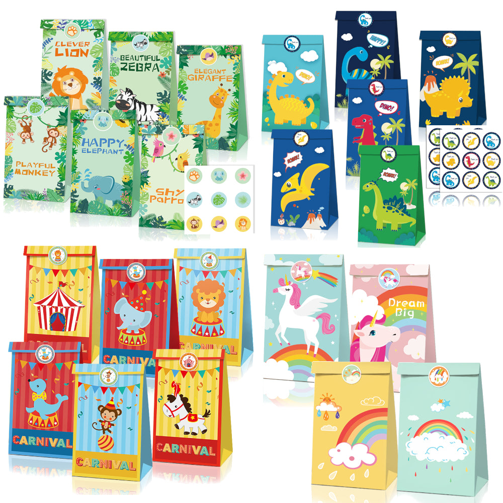 Birthday goodie bag paper bag with sticker for gift exchange