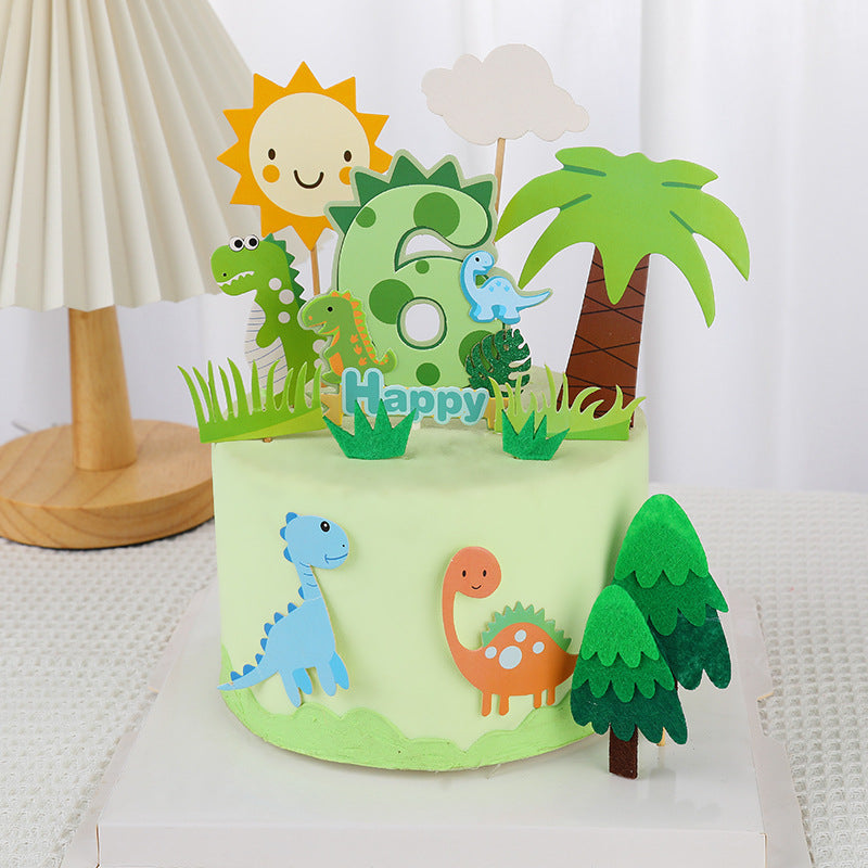 Creative Dinosaur Number Cake Topper