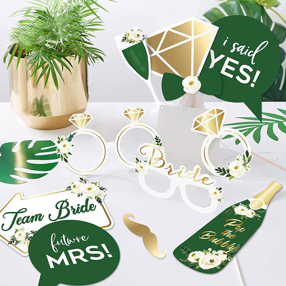 Premium Green Bride To Be Photo Props