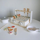 Mini BBQ Portable Kitchenette Wooden Play Set