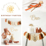 6pcs Unisex 1st Birthday Banner Brown Set