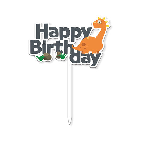 Dino Birthday Cake Cupcake Topper