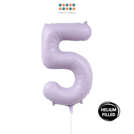 Helium Inflated -  40 inch Pastel Purple Number