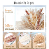 Mini Dried Pampas Bunny Tails Palm Leaf Flower Reed Bouquet