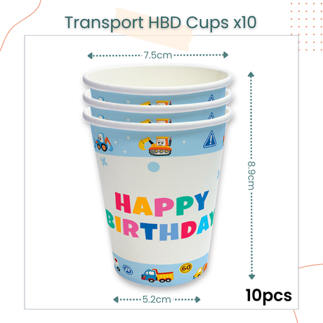Transportation Vehicle Theme Disposable Tableware Plates Cups for Birthday Party