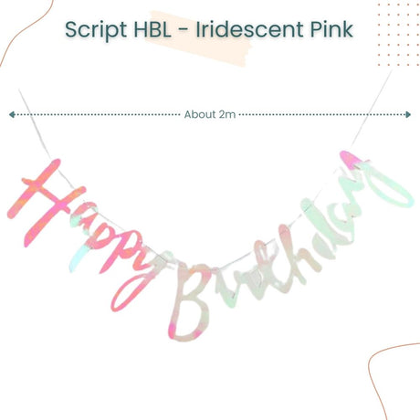 PASTEL Happy Birthday Foil Balloon Banner / Glitter Script HBD / Macaroon Ribbon Banner for Birthday Decoration