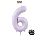 Helium Inflated -  40 inch Pastel Purple Number