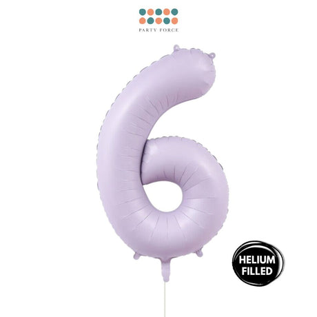 Helium Inflated -  40 inch Pastel Purple Number