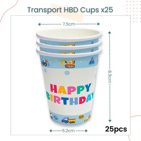 Transportation Vehicle Theme Disposable Tableware Plates Cups for Birthday Party