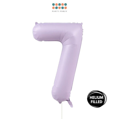 Helium Inflated -  40 inch Pastel Purple Number