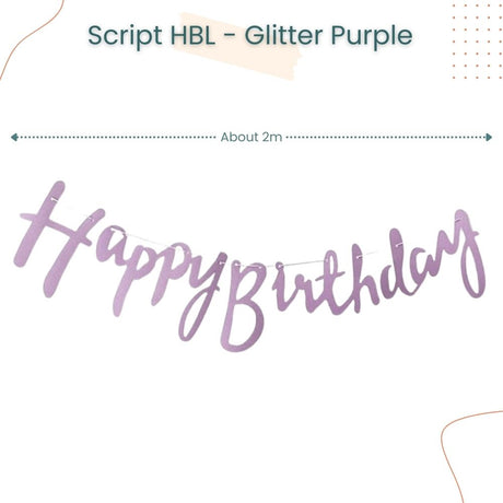 PASTEL Happy Birthday Foil Balloon Banner / Glitter Script HBD / Macaroon Ribbon Banner for Birthday Decoration