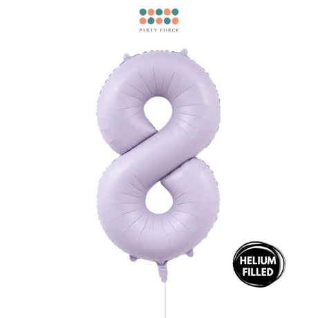 Helium Inflated -  40 inch Pastel Purple Number