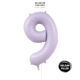 Helium Inflated -  40 inch Pastel Purple Number