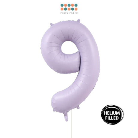 Helium Inflated -  40 inch Pastel Purple Number