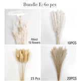 Mini Dried Pampas Bunny Tails Palm Leaf Flower Reed Bouquet