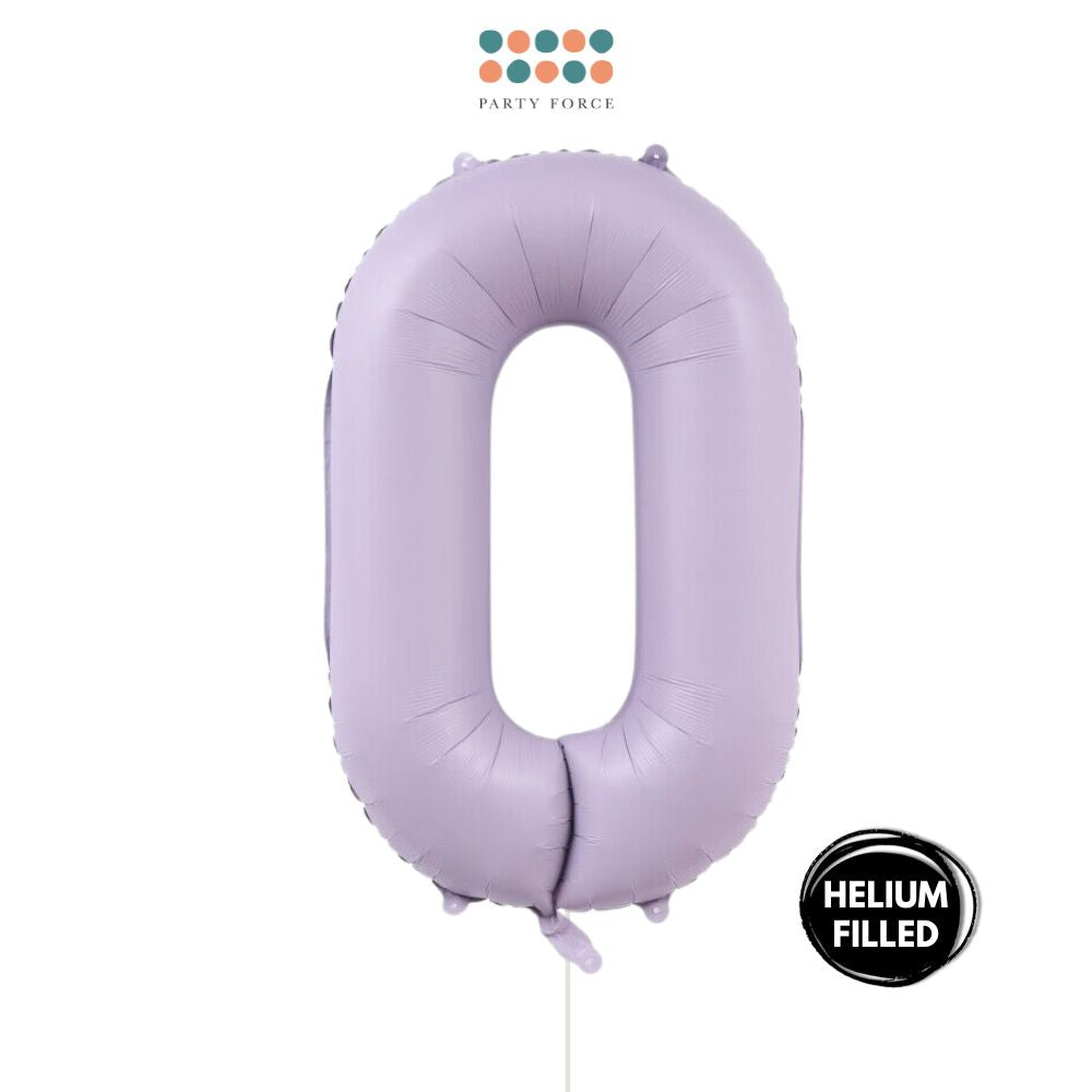 Helium Inflated -  40 inch Pastel Purple Number