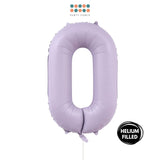 Helium Inflated -  40 inch Pastel Purple Number