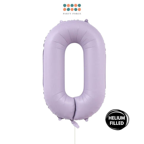 Helium Inflated -  40 inch Pastel Purple Number