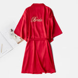 Bride To Be Bridesmaid Satin Robe - Red