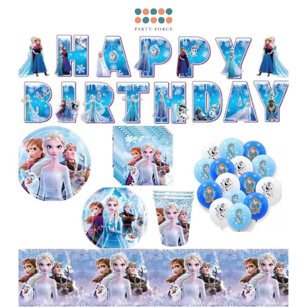 Frozen Elsa Anna Happy Birthday Banner