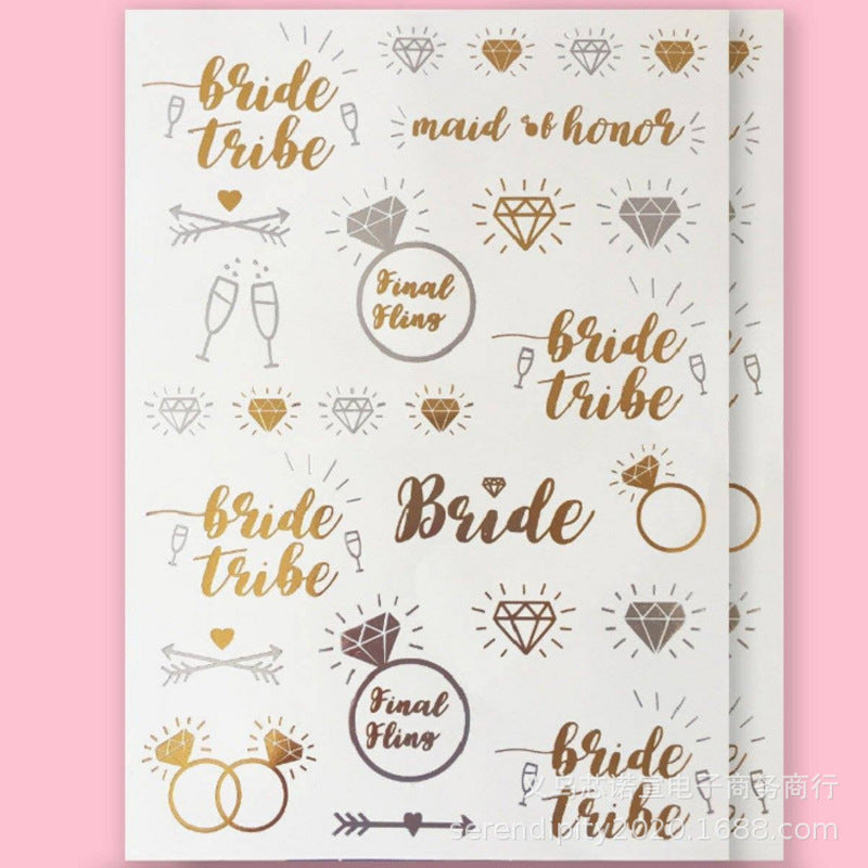 Bride to be Team Bride Tattoo Sticker