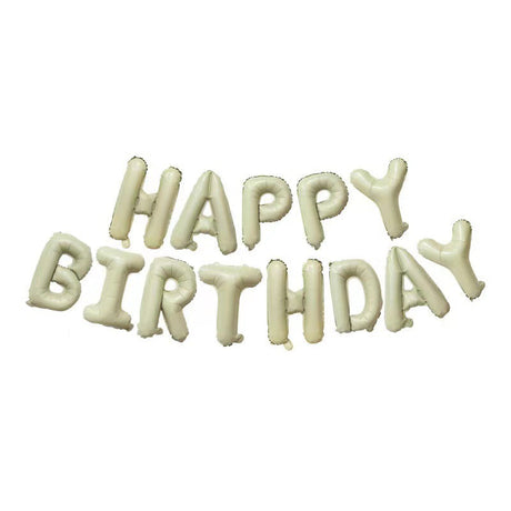 16 inch Happy Birthday Foil Balloon - Cream