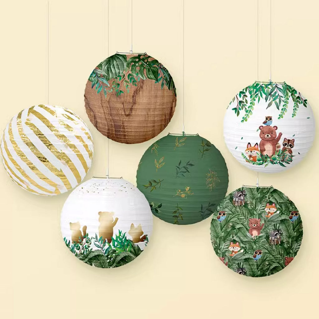 Round Paper Lantern Decoration - Wild Animal Set