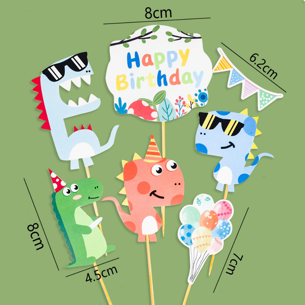 Dinosaur Jungle Safari Birthday Cake Cupcake Topper Individual