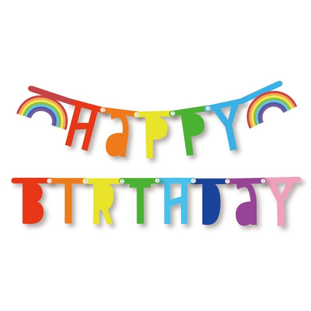 Happy Birthday Clip Banner - Rainbow