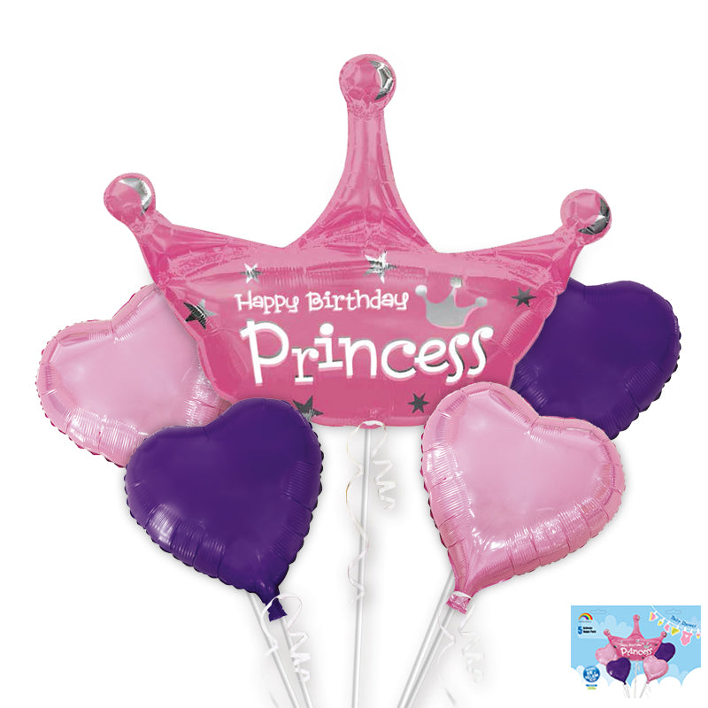 Princess Girl Baby Shower Balloon Bouquet Set