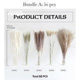 Mini Dried Pampas Bunny Tails Palm Leaf Flower Reed Bouquet