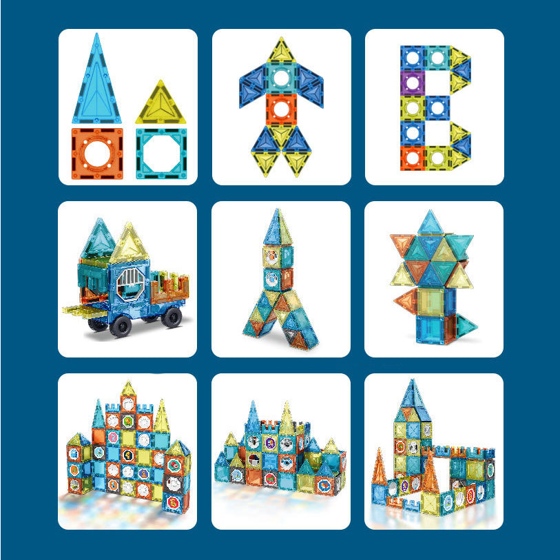 Colorful Magnetic Tiles Building Blocks