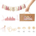 6pcs Unisex 1st Birthday Banner Pink Set