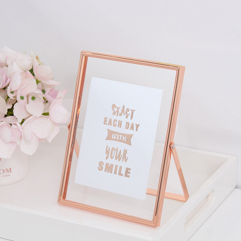 Rose Gold Metal Glass Photo Frames