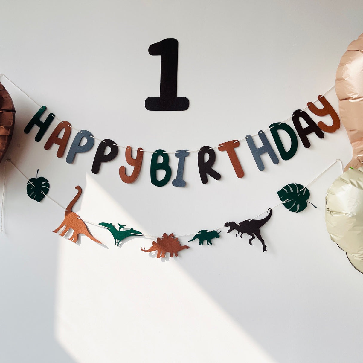 2 Lines Dino Birthday Banner Dinosaur theme