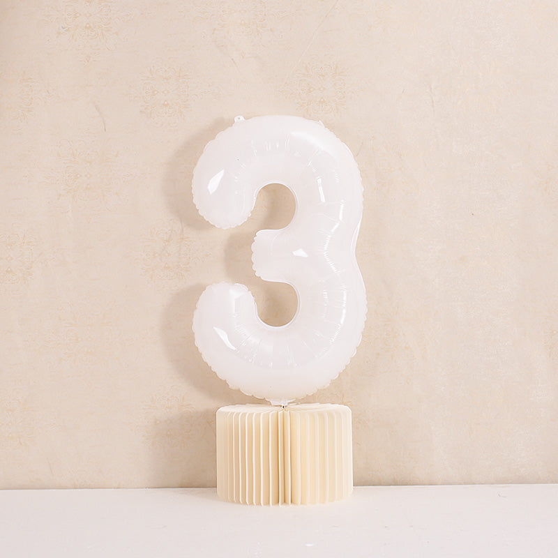 40 inch White Giant Number Foil Balloon