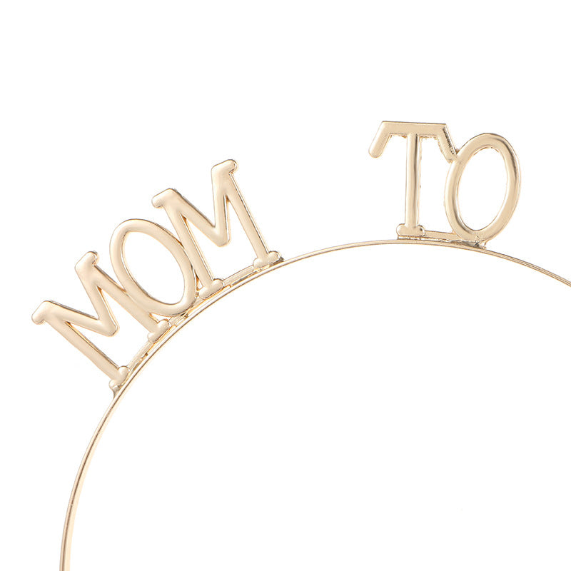 MOM TO BE Tiara Headband - Gold