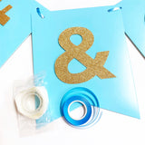 Happy Birthday Banner Blue DIY Customised Banner for Birthday party wedding event decoration