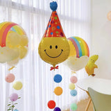 4D Smiley Party Hat Foil Balloon
