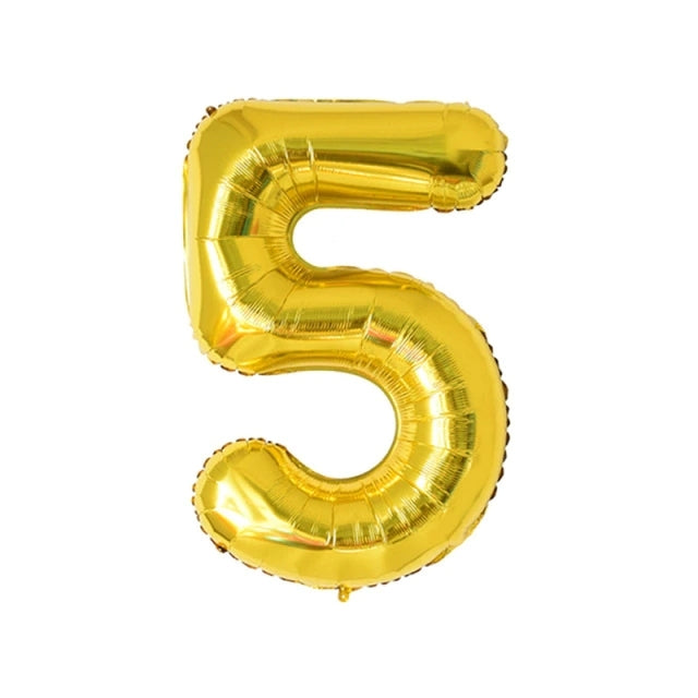 32 inch Gold Number Foil Balloon