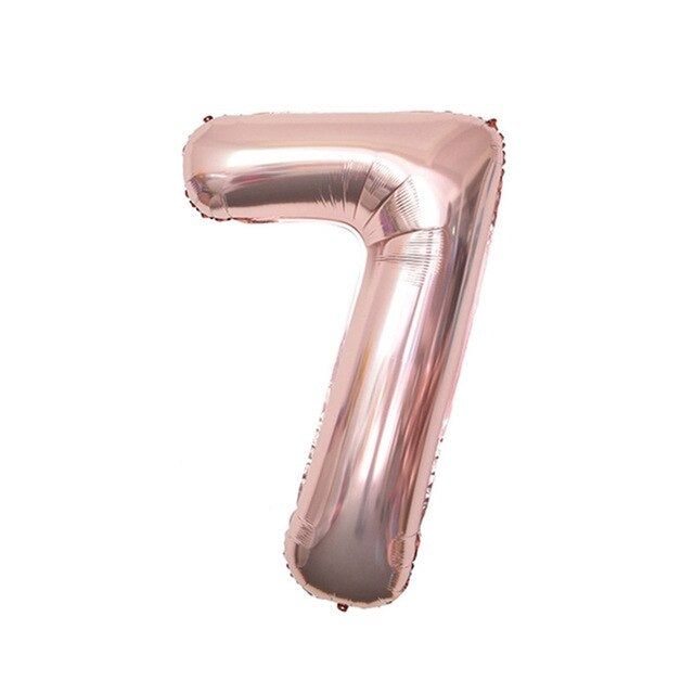 32 inch Rose Gold Number Foil Balloon