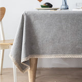 Japanese Style Cotton Linen Table Cloth - Grey