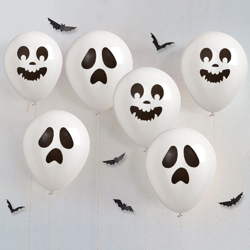 Halloween Ghost Face Latex Balloons