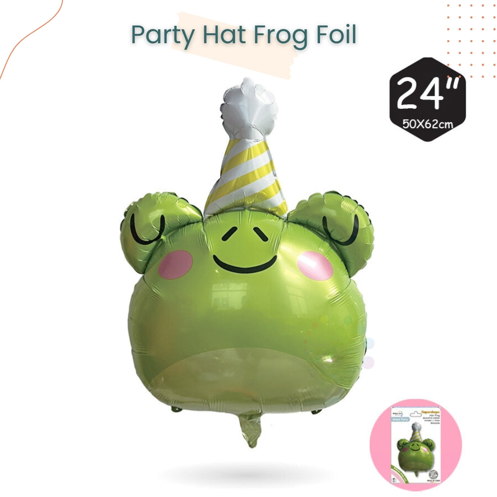 Cute Party Hat Safari Animal Foil Balloon