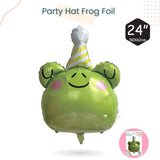 Cute Party Hat Safari Animal Foil Balloon