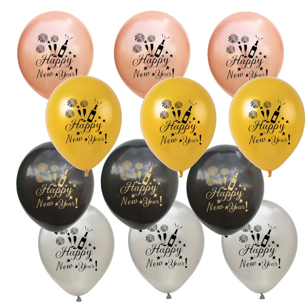Happy New Year party Decoration Foil Balloon Tableware for New Year Party Decoration