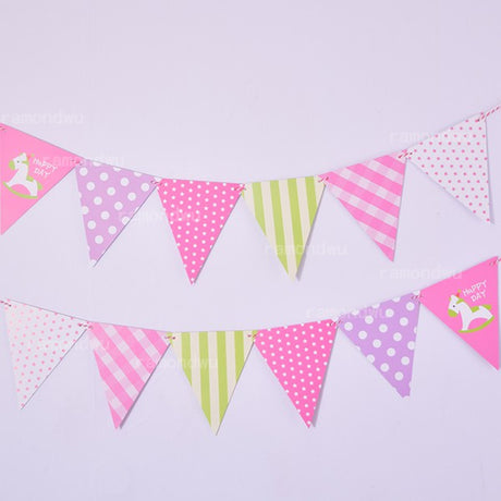 [SG Instock] Decorative Happy Birthday Banner Garland Triangle Flag Bunting for Party Decoration